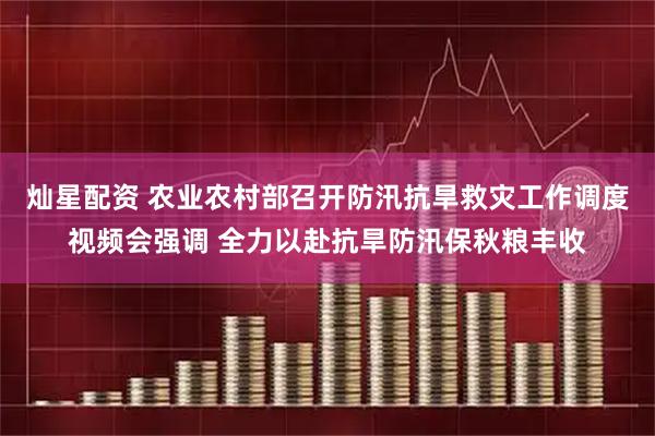灿星配资 农业农村部召开防汛抗旱救灾工作调度视频会强调 全力以赴抗旱防汛保秋粮丰收